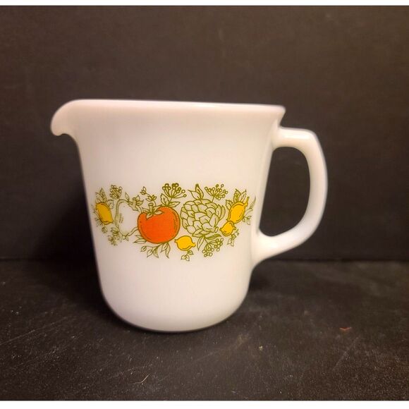 Pyrex Other - Spice Of Life Garden Pyrex White Milk Glass Creamer Vintage